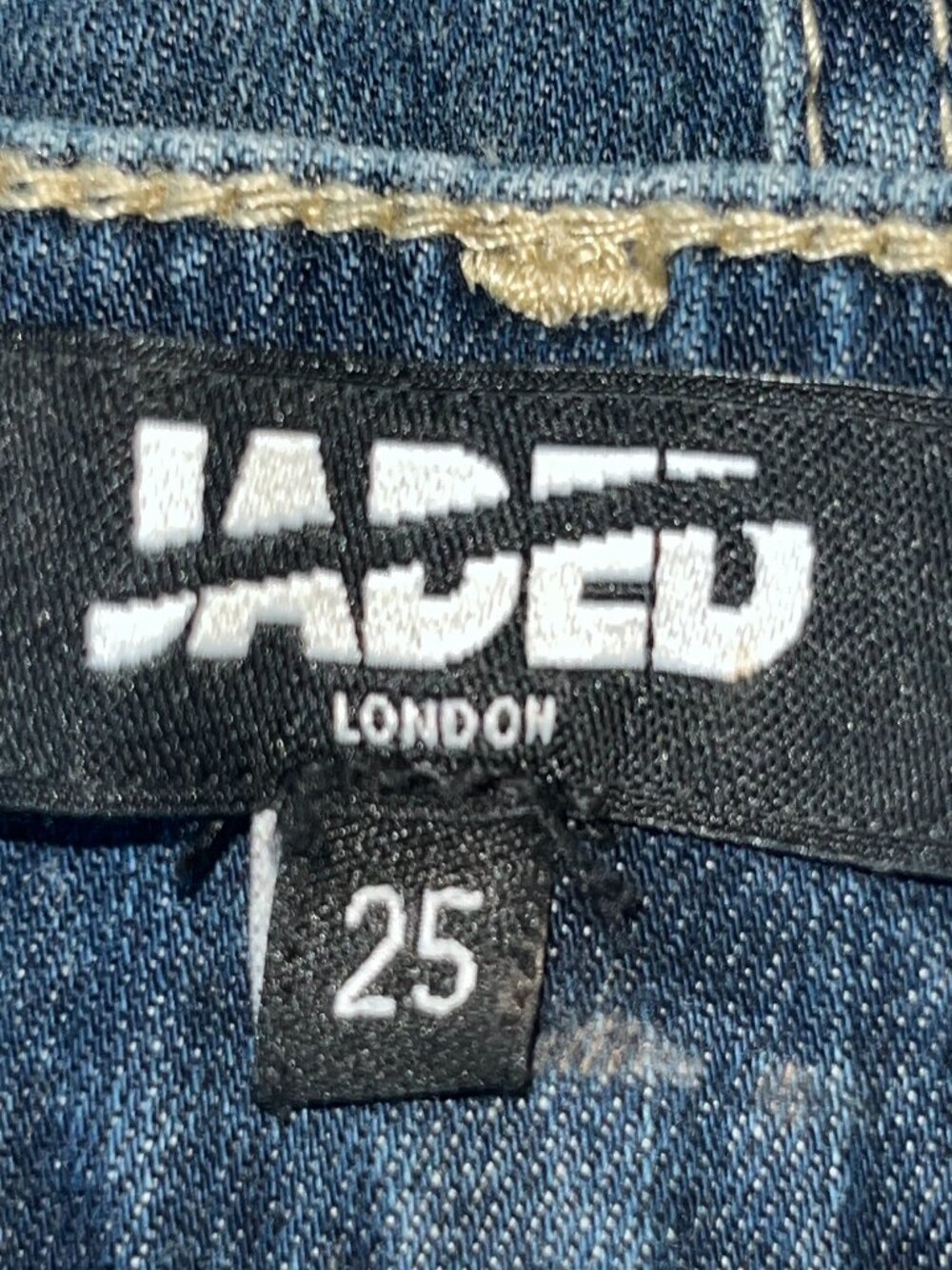 JADED LONDON Y2K Distressed Ripped Side Snap Skinny Flare Blue Denim Jeans - 25 - Picture 11 of 14